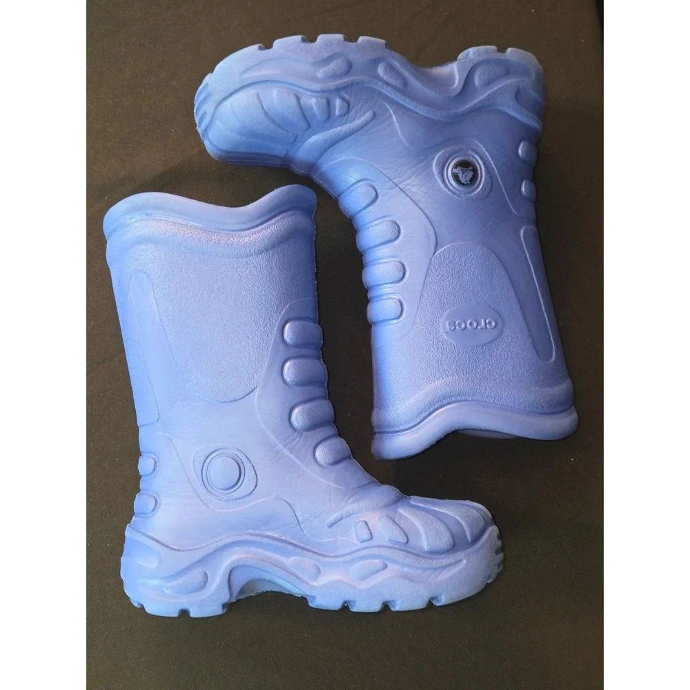Crocs Kids‎ Blue Rubber Rain Boots Waterproof Muddy Puddle Jumper Size C10